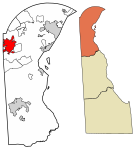 New Castle County Delaware Incorporated and Unincorporated areas Newark Highlighted 1050670